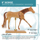 8" Wooden Horse Manikin Posable Figure for Drawing - Articulated Mannequin with Base and Flexible Body for Drawing The Equine Figure
