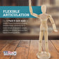 8" Wooden Male Manikin Posable Figure for Drawing (2 Pack) - Articulated Mannequin with Base and Flexible Body for Drawing The Human Figure