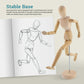 8" Wooden Male Manikin Posable Figure for Drawing (2 Pack) - Articulated Mannequin with Base and Flexible Body for Drawing The Human Figure
