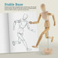 8" Wooden Male Manikin Posable Figure for Drawing (6 Pack) - Articulated Mannequin with Base and Flexible Body for Drawing The Human Figure