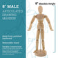 8" Wooden Male Manikin Posable Figure for Drawing - Articulated Mannequin with Base and Flexible Body for Drawing The Human Figure