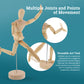 8" Wooden Male & Female Manikin Posable Figures for Drawing - Articulated Mannequin with Base and Flexible Body for Drawing The Human Figure