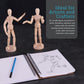 8" Wooden Male & Female Manikin Posable Figures for Drawing - Articulated Mannequin with Base and Flexible Body for Drawing The Human Figure