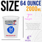 Pouring Masters 64 Ounce (2000ml) Graduated Plastic Mixing Cups (Box of 12) - Paint Mixing Cups for Epoxy Resin, Art, Kitchen, Baking - Measurements in OZ and ML, 4 Different Measuring Ratios 1:1