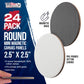 Mini Magnetic Canvas Panels, 24 Pack, 2.5 Inch Round, Primed 8 Ounce Heavyweight Cotton, Small Canvases for Painting Acrylic and Watercolor, White Square Flat Canvas Boards