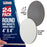 Mini Magnetic Canvas Panels, 24 Pack, 4 Inch Round, Primed 8 Ounce Heavyweight Cotton, Small Canvases for Painting Acrylic and Watercolor, White Square Flat Canvas Boards