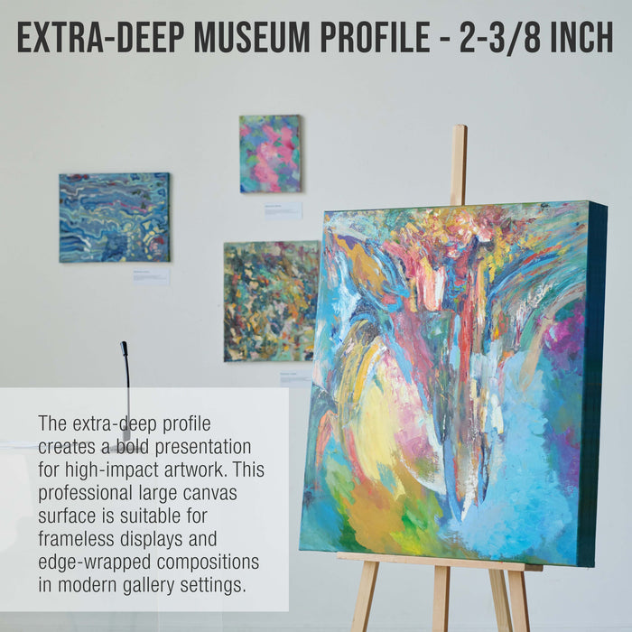 Stretched Canvas for Painting 12" x 12" Museum 2-3/8" Extra Deep Profile, 17oz Acrylic Gesso Triple Primed, Gallery-Style (2 Pack), 100% Cotton, Art Canvases for Painting, Epoxy Resin