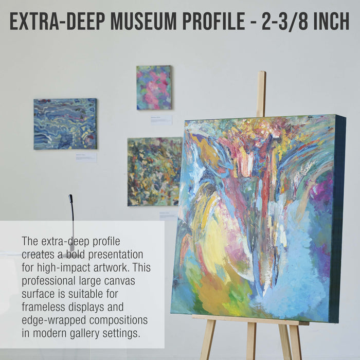 Stretched Canvas for Painting 16" x 16" Museum 2-3/8" Extra Deep Profile, 17oz Acrylic Gesso Triple Primed, Gallery-Style (2 Pack), 100% Cotton, Art Canvases for Painting, Epoxy Resin