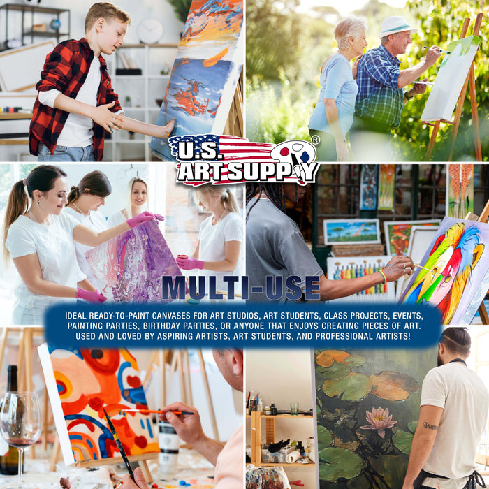 Stretched Canvas for Painting 16" x 16" Museum 2-3/8" Extra Deep Profile, 17oz Acrylic Gesso Triple Primed, Gallery-Style (2 Pack), 100% Cotton, Art Canvases for Painting, Epoxy Resin