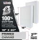 Stretched Canvas for Painting 16" x 20" Museum 2-3/8" Extra Deep Profile, 17oz Acrylic Gesso Triple Primed, Gallery-Style (2 Pack), 100% Cotton, Art Canvases for Painting, Epoxy Resin