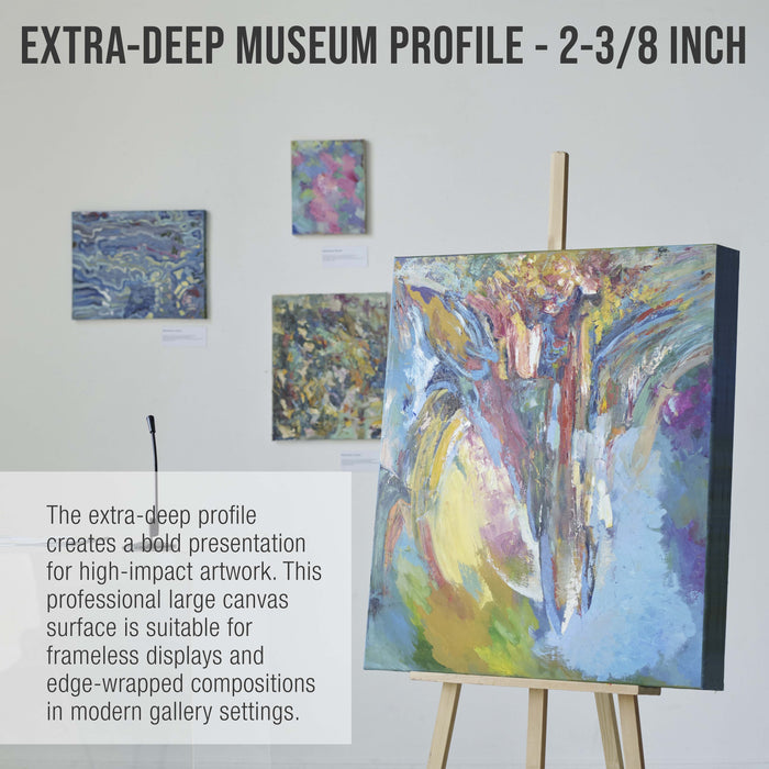 Stretched Canvas for Painting 18" x 24" Museum 2-3/8" Extra Deep Profile, 17oz Acrylic Gesso Triple Primed, Gallery-Style (2 Pack), 100% Cotton, Art Canvases for Painting, Epoxy Resin