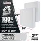 Stretched Canvas for Painting 20" x 20" Museum 2-3/8" Extra Deep Profile, 17oz Acrylic Gesso Triple Primed, Gallery-Style (2 Pack), 100% Cotton, Art Canvases for Painting, Epoxy Resin