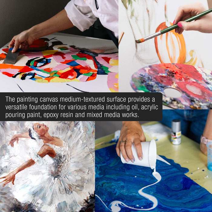 Stretched Canvas for Painting 24" x 36" Museum 2-3/8" Extra Deep Profile, 17oz Acrylic Gesso Triple Primed, Gallery-Style (2 Pack), 100% Cotton, Art Canvases for Painting, Epoxy Resin
