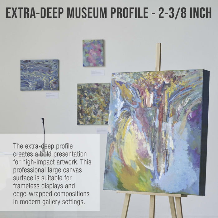 Stretched Canvas for Painting 24" x 36" Museum 2-3/8" Extra Deep Profile, 17oz Acrylic Gesso Triple Primed, Gallery-Style (2 Pack), 100% Cotton, Art Canvases for Painting, Epoxy Resin