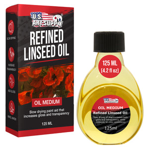 Refined Linseed Oil, 125ml (4.2 oz) Fluid Medium - Linseed Oil for Wood, Painting Mediums & Wood Finishing