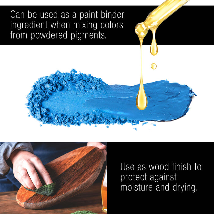 U.S. Art Supply Refined Linseed Oil, 500ml (16.9 oz) Fluid Medium - Linseed Oil for Wood, Painting Mediums & Wood Finishing