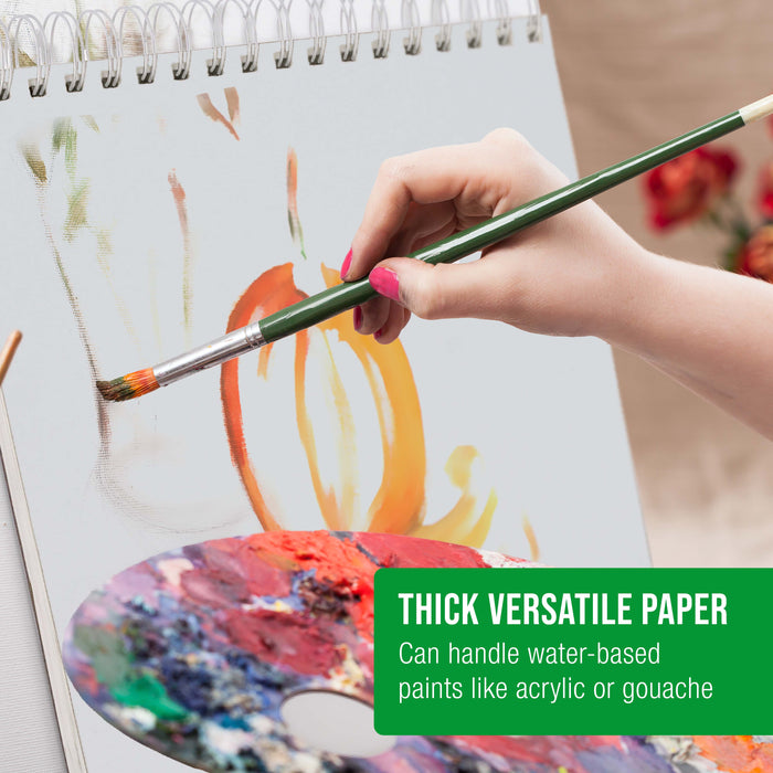 11x14" Premium Heavy-Weight Acrylic Painting Paper Pad, 246lb (400gsm), 2 Pack, 12 Sheets, Spiral Bound, for Acrylic Paint