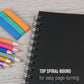 9 x 12" Premium Heavy-Weight Black Paper Sketchbook, 64lb (140gsm), 2 Pack, 30 Sheets, Spiral Bound, Black Paper Notebook for Colored Pencil, Markers, Oil Pastels, Chalk, Charcoal