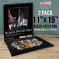 11 x 14" Premium Heavy-Weight Black Paper Sketchbook, 64lb (140gsm), 2 Pack, 30 Sheets, Spiral Bound, Black Paper Notebook for Colored Pencil, Markers, Oil Pastels, Chalk, Charcoal