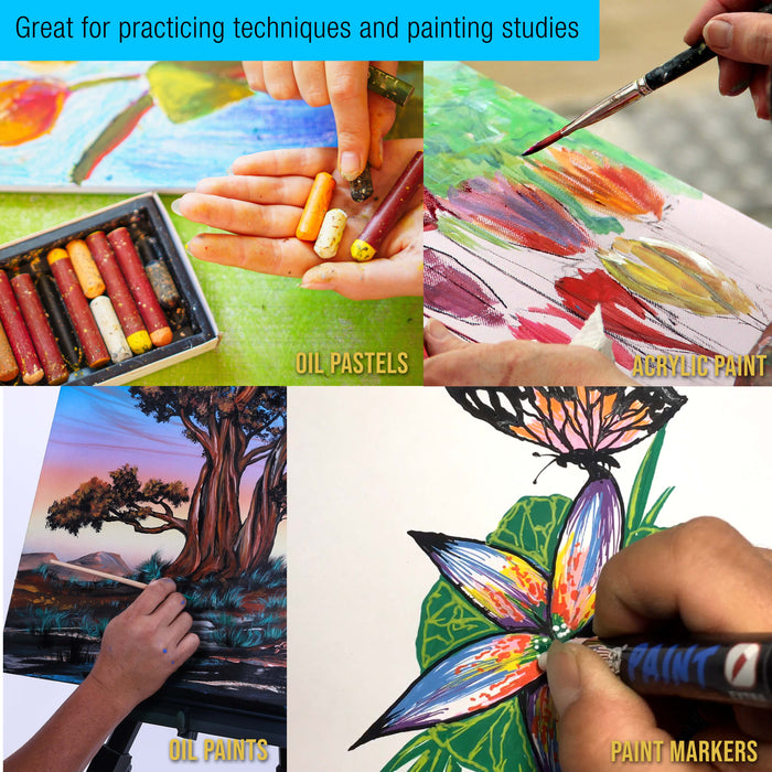 9" x 12" 10-Sheet 8-Ounce Triple Primed Acid-Free Canvas Paper Pad (Pack of 2 Pads), Canvas Paper for Acrylic Painting