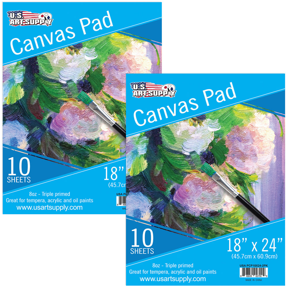 18" x 24" 10-Sheet 8-Ounce Triple Primed Acid-Free Canvas Paper Pad (Pack of 2 Pads)