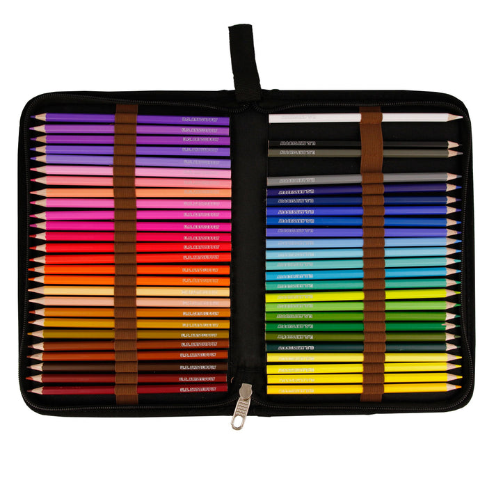 48 Slot Zippered Nylon Pencil Carry Case - Size: 11.4" x 7.6" x1.4"