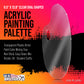 9" x 13.8" Clear Oval Acrylic Painting Palette - Artists Transparent Plastic Mixing Paint Palette Tray - Non-Stick Surface for Acrylic and Oil Paint
