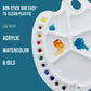 10" x 13.5" Clear Oval Acrylic Painting Palette with 17 Paint Wells (2 Pack) - Artists Transparent Plastic Mixing Paint Palette Tray - Non-Stick Surface for Acrylic and Oil Paint