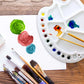 10" x 13.5" Clear Oval Acrylic Painting Palette with 17 Paint Wells (2 Pack) - Artists Transparent Plastic Mixing Paint Palette Tray - Non-Stick Surface for Acrylic and Oil Paint