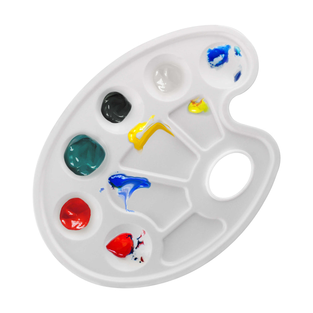 24 Compartment Watercolor Palette - Plastic Paint Mixing Tray For Oil, Acrylic & Watercolor Artists