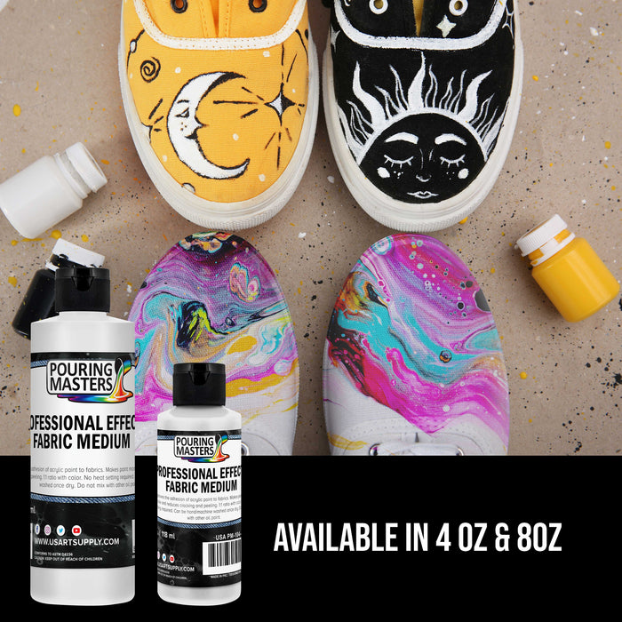 Professional Effects Fabric Medium 4oz, Extender, Improves Paint Adhesion to Textiles - Fabric Medium for Acrylic Paint on Textile Increases Flexibility and Transparency