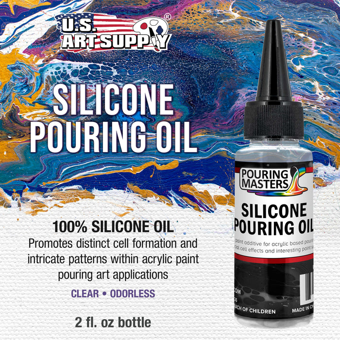 2-Ounce Silicone Pouring Oil - 100% Silicone Oil Pouring Medium for Acrylic Paint, Clear, Odorless Cell Creation Medium