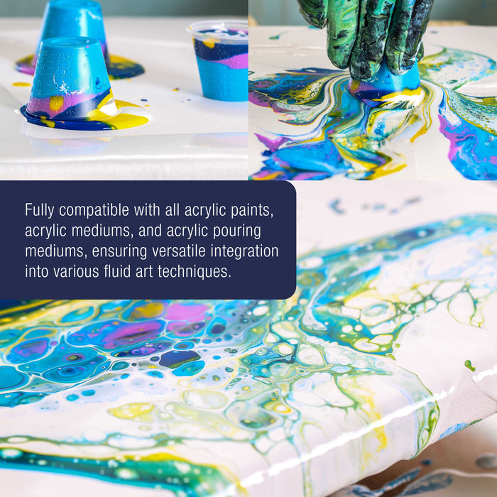 2-Ounce Silicone Pouring Oil - 100% Silicone Oil Pouring Medium for Acrylic Paint, Clear, Odorless Cell Creation Medium