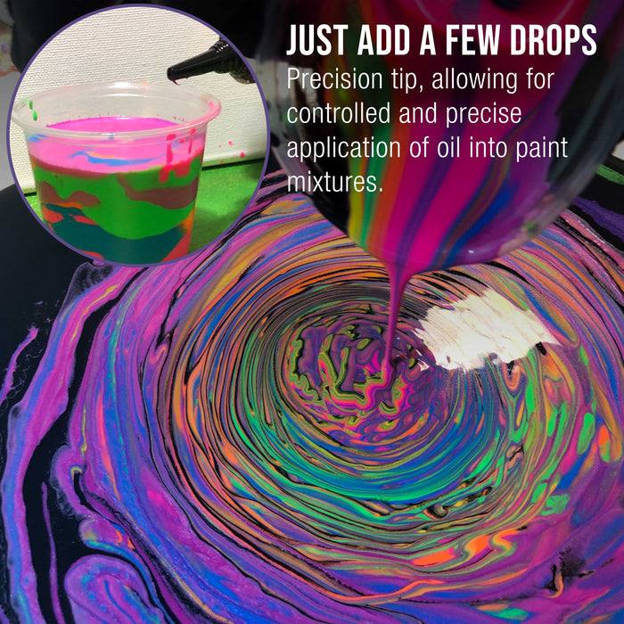 2-Ounce Silicone Pouring Oil - 100% Silicone Oil Pouring Medium for Acrylic Paint, Clear, Odorless Cell Creation Medium