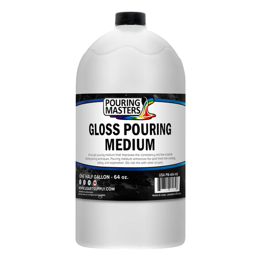 Professional Gloss Pouring Effects Medium, 64 oz. (Half-Gallon) - Improves Flow Consistency, Artist Techniques to Create Cell Effects, Mix with Art Acrylic Paint, Adjusts Viscosity