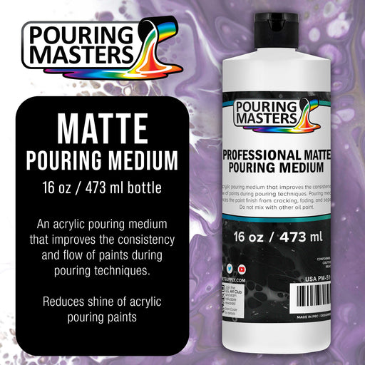 Pouring Masters Professional Matte Pouring Medium - 16 Ounce