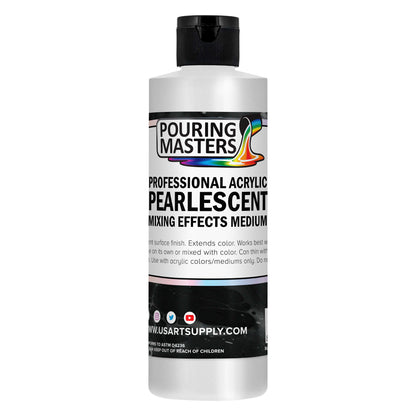 8 Oz Acrylic Pearlescent Effects Medium - Creates Pearl Iridescent Metallic Shimmer for Fluid Art & Acrylic Painting