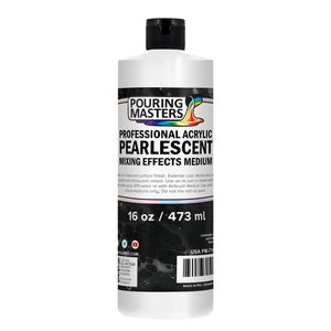 16 Oz (Pint) Acrylic Pearlescent Effects Medium - Creates Pearl Iridescent Metallic Shimmer for Fluid Art & Acrylic Painting