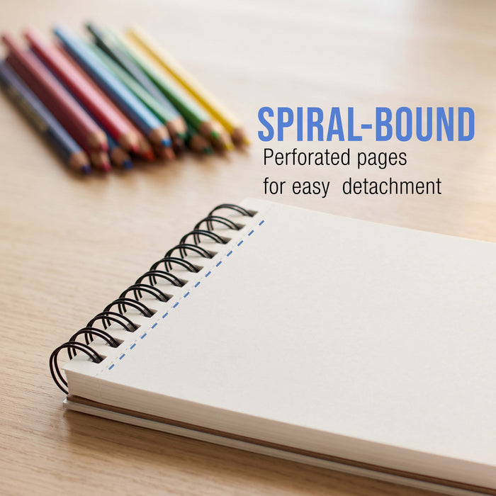 6 x 10" Mixed Media Sketchbook, 2 Pack (60 Sheets), 98 lb (160 gsm) - Spiral-Bound Pad with Perforated Acid-Free Paper - Artist Sketch Book For Drawing, Painting, Watercolor