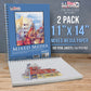 11 x 14" Mixed Media Sketchbook, 2 Pack (60 Sheets), 98 lb (160 gsm) - Spiral-Bound Pad with Perforated Acid-Free Paper - Artist Sketch Book For Drawing, Painting, Watercolor