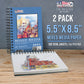 5.5 x 8.5" Mixed Media Sketchbook, 2 Pack (60 Sheets), 98 lb (160 gsm) - Spiral-Bound Pad with Perforated Acid-Free Paper - Artist Sketch Book For Drawing, Painting, Watercolor