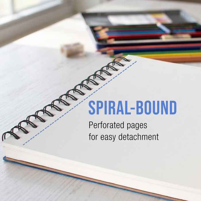 8.5 x 11" Mixed Media Sketchbook, 2 Pack (60 Sheets), 98 lb (160 gsm) - Spiral-Bound Pad with Perforated Acid-Free Paper - Artist Sketch Book For Drawing, Painting, Watercolor