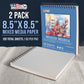 8.5 x 8.5" Mixed Media Sketchbook, 2 Pack (60 Sheets), 98 lb (160 gsm) - Spiral-Bound Pad with Perforated Acid-Free Paper - Artist Sketch Book For Drawing, Painting, Watercolor