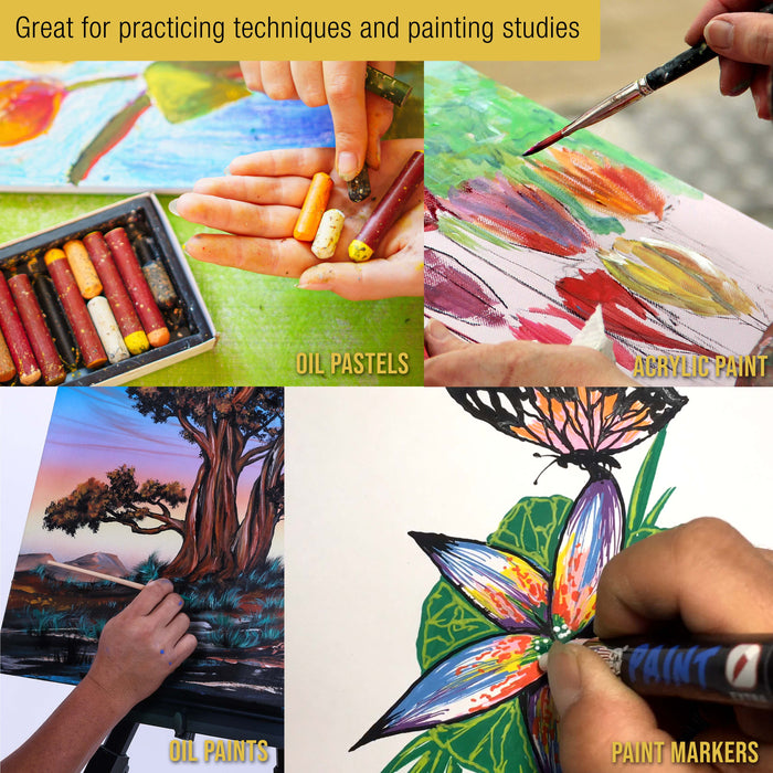 9" x 12" Premium Heavy-Weight Oil Painting Pad (2 Pack, 30 Sheets Total) - 90lb (190gsm) - Oil Pastel Paper for Students and Adults