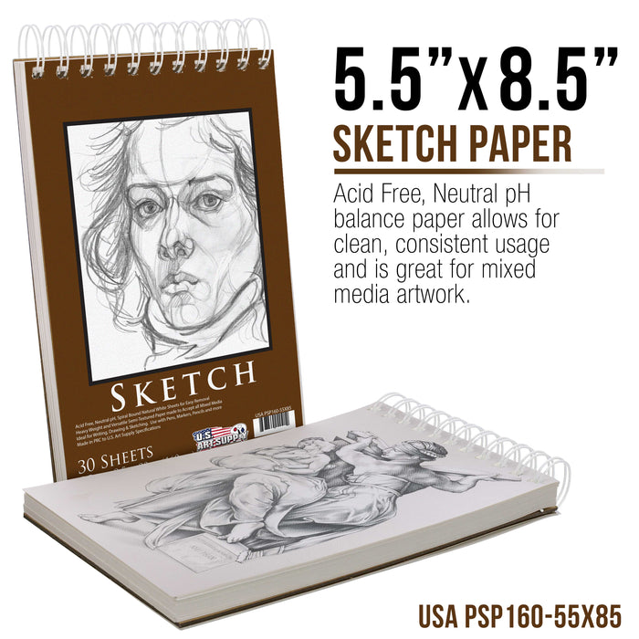 20 Piece Artist Drawing, Sketch and Painting - Paper and Brush Accessory Pack