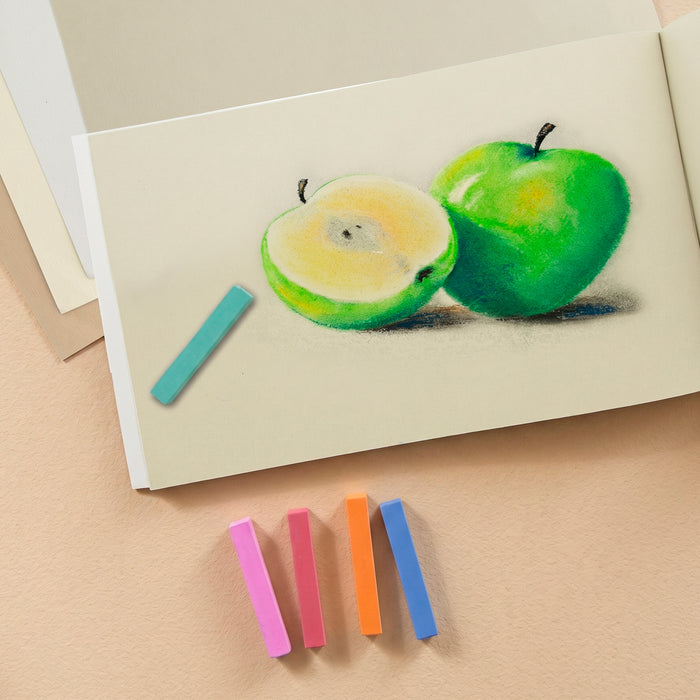 6 x 10" Pastel Paper Pad: 2 Pack (32 Sheet Total), 80lb (180gsm), 4 Neutral Toned Colors, Textured Hard or Soft Oil Pastel Paper, Drawing Sketchbook Pad, Mixed Media