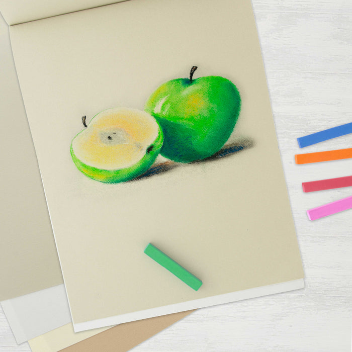 9" x 12" Pastel Paper Pad: 2 Pack (32 Sheet Total), 80lb (180gsm), 4 Neutral Toned Colors, Textured Hard or Soft Oil Pastel Paper, Drawing Sketchbook Pad, Mixed Media