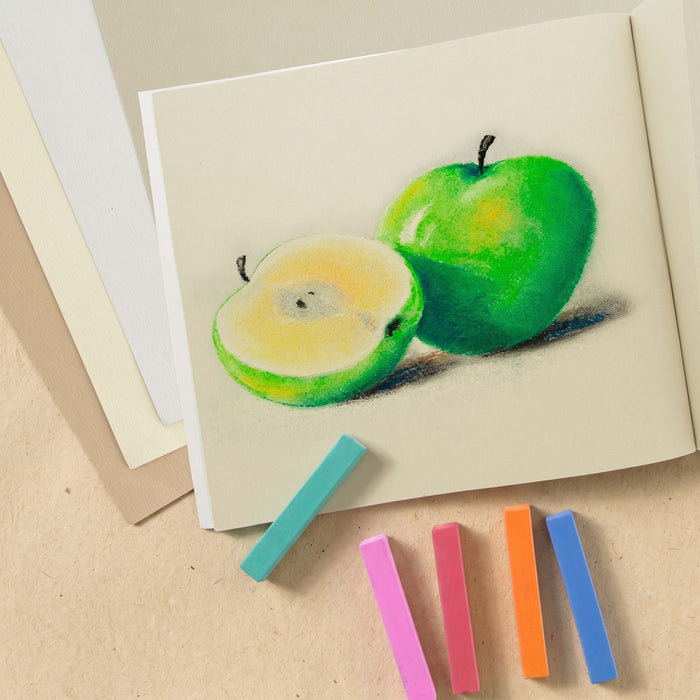 8.5 x 8.5" Pastel Paper Pad: 2 Pack (32 Sheet Total), 80lb (180gsm), 4 Neutral Toned Colors, Textured Hard or Soft Oil Pastel Paper, Drawing Sketchbook Pad, Mixed Media