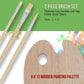 Wood Painting Palette Set with 6-Piece Acrylic Paint Tubes and 3 Brushes - Artist Palette for Painting