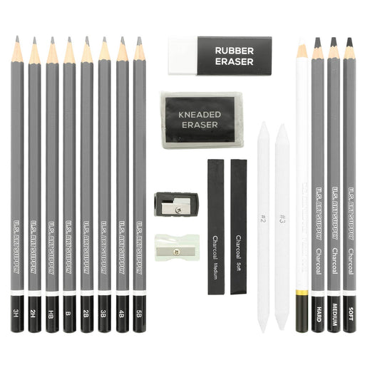 U.S. Art Supply 54-Piece Drawing & Sketching Art Set with 4 Sketch Pads  (242 Paper Sheets) - Ultimate Artist Kit, Graphite and Charcoal Pencils &  Sticks, Pastels, Erasers - Pop-Up Carry Case